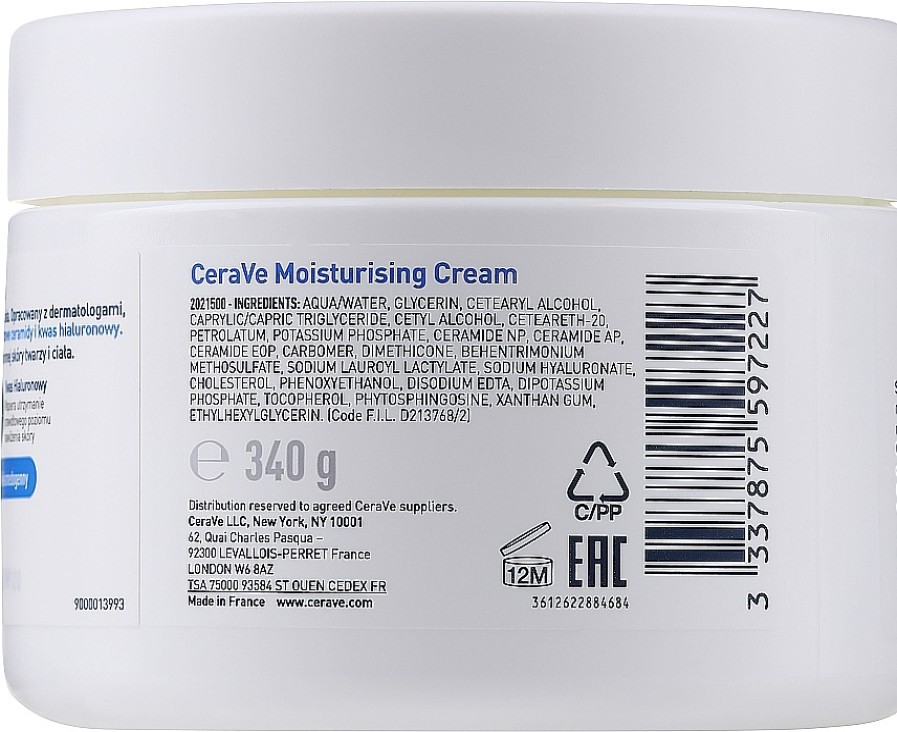 CeraVe Crema Hidratante Para Rostro Y Cuerpo Con Ceramidas Y Cido ...