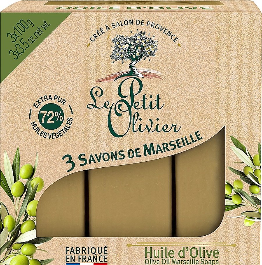 Le Petit Olivier Jab N De Marsella Con Aceite De Oliva, 3Uds. Jabones