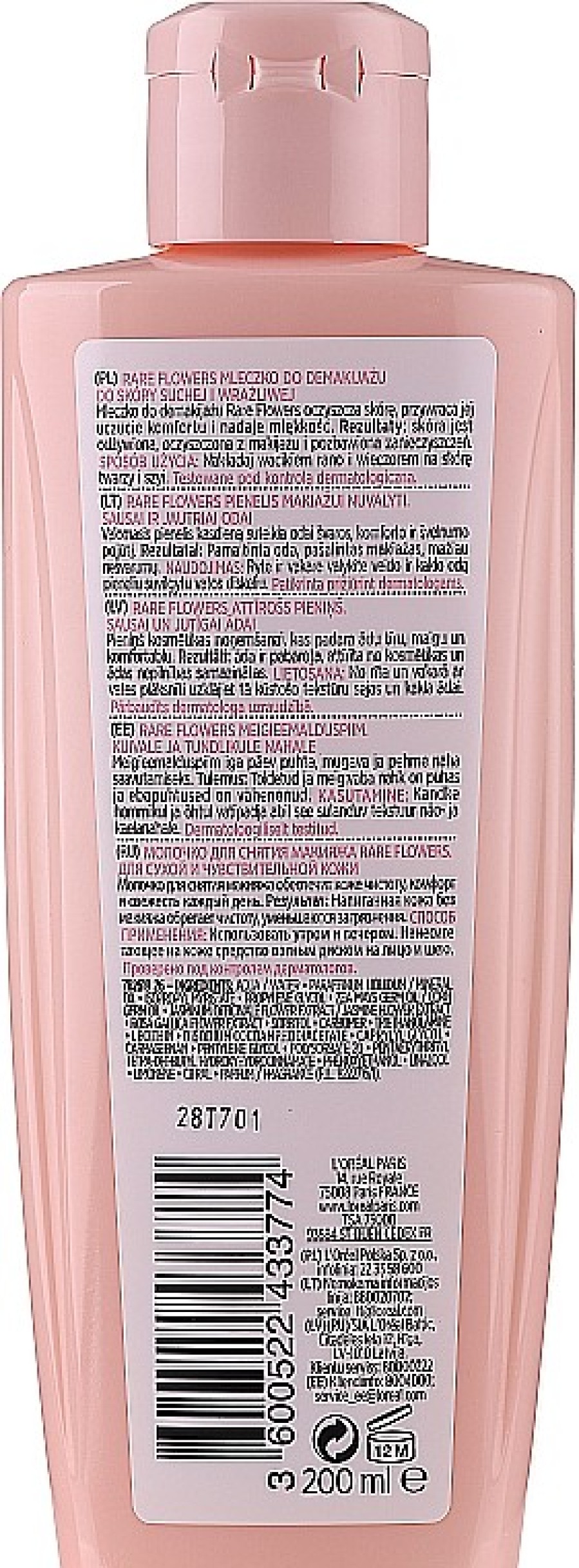 L'Oreal Paris Leche Desmaquillante Con Extracto De Rosa Y Jazm N Leches