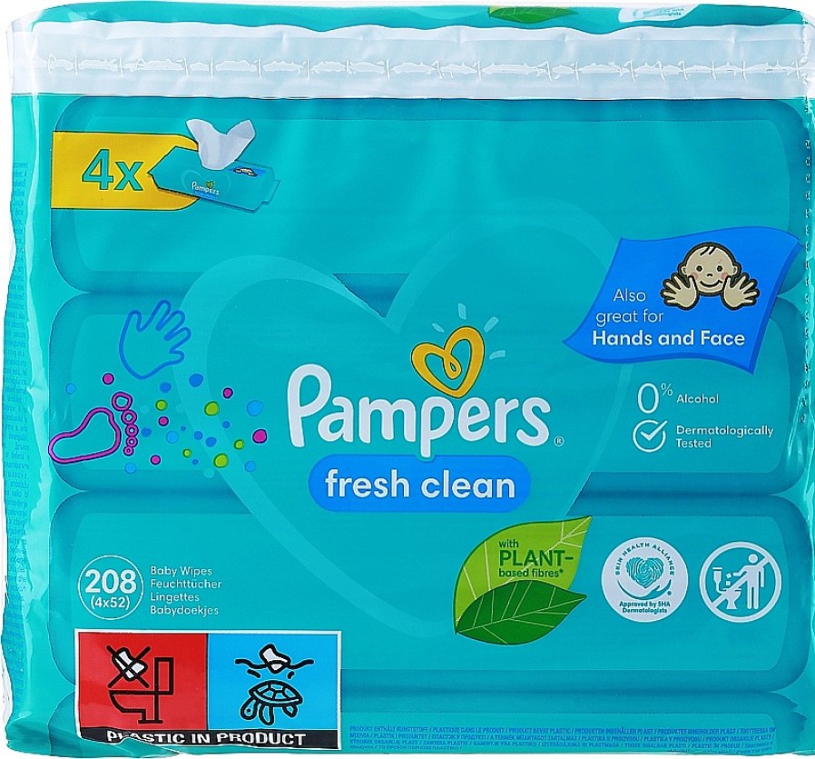 Pampers Toallitas H Medas Para Beb S Baby Fresh Clean 4X52 Uds. Toallitas