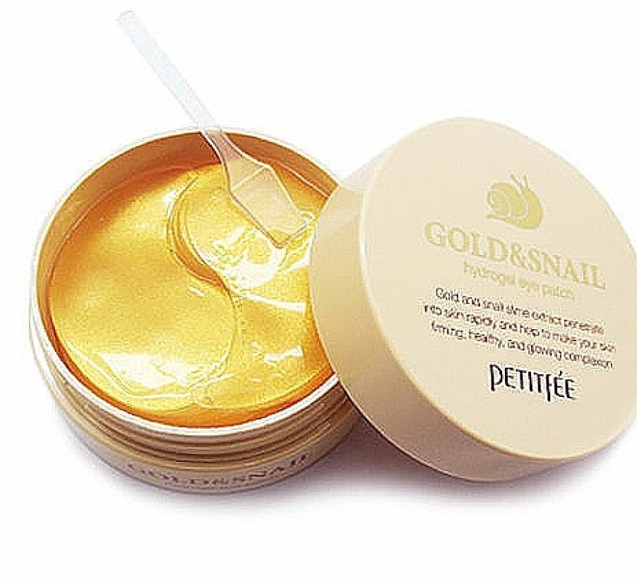 Petitfee & Koelf Parches Para Contorno De Ojos De Hidrogel Con Oro, Baba De Caracol Y Col Geno Cosm Tica Natural