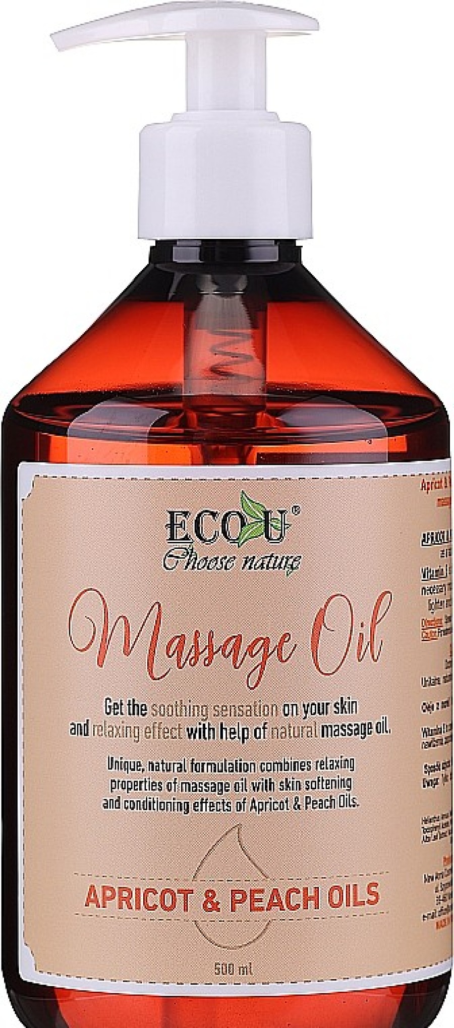 Eco U Aceite De Masaje Con Albaricoque Y Melocot N Aceites De Masaje