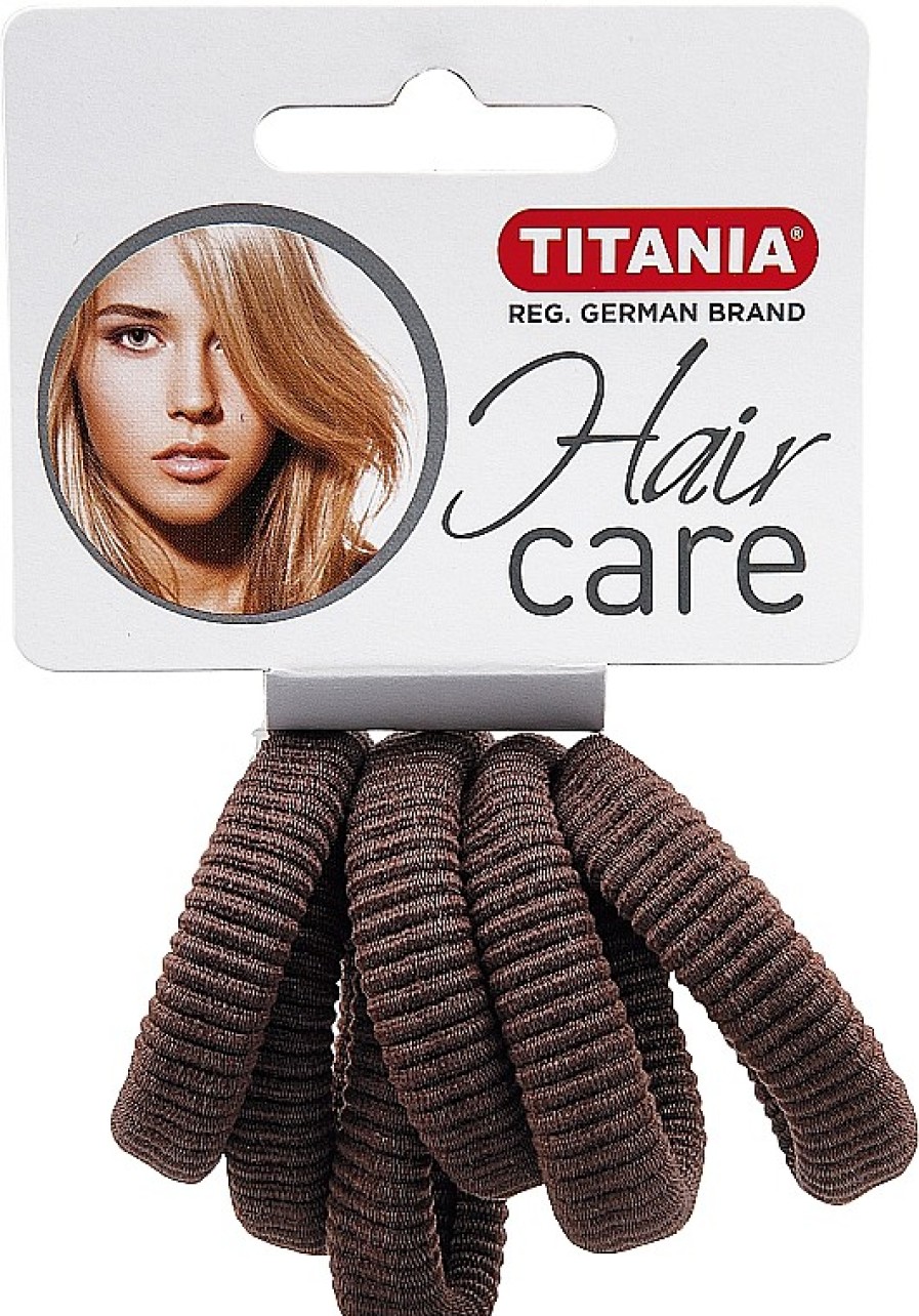 Titania Gomas De Pelo, Color Marr N, 6Uds. Pinzas, Clips Y Coleteros