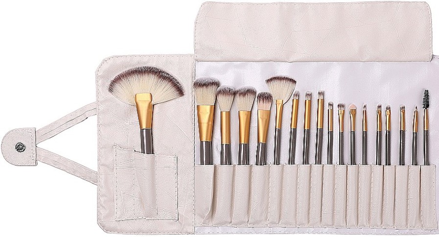 MAKEUP Set Profesional De Brochas Y Pinceles De Maquillaje, 18 Uds. + Funda Accesorios De Maquillaje