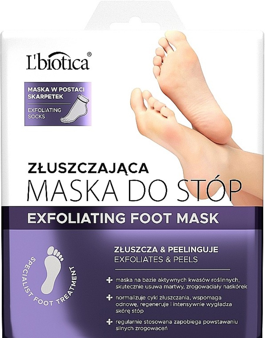 L'biotica Mascarilla Calcetines Exfoliantes Para Pies Con Extracto De Papaya Mascarillas Y Exfoliantes