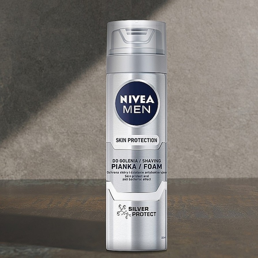 NIVEA Espuma Antibacteriana De Afeitar "Protecci N Plateada" Espumas De Afeitar