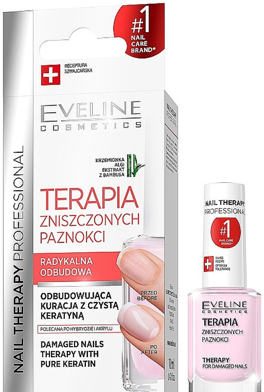 Eveline Cosmetics Tratamiento Reparador Para U As Da Adas Con Queratina Y Extracto De Bamb Tratamientos Para U As