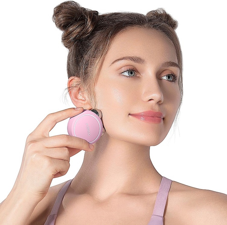 Foreo Masajeador Facial De Microcorrientes Reafirmante, Rosa Cepillos De Limpieza Facial