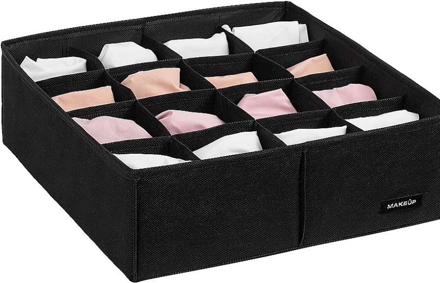 MAKEUP Organizador Con 16 Celdas, Negro (30X30X10Cm) Organizadores Ropa Interior