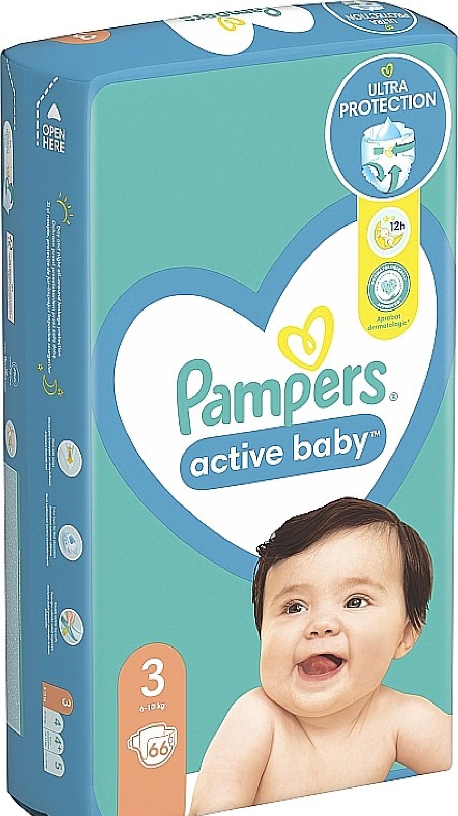 Pampers Pa Ales, Pampers Active Baby, Talla 3 (6-10 Kg), 66 Uds. Pa Ales