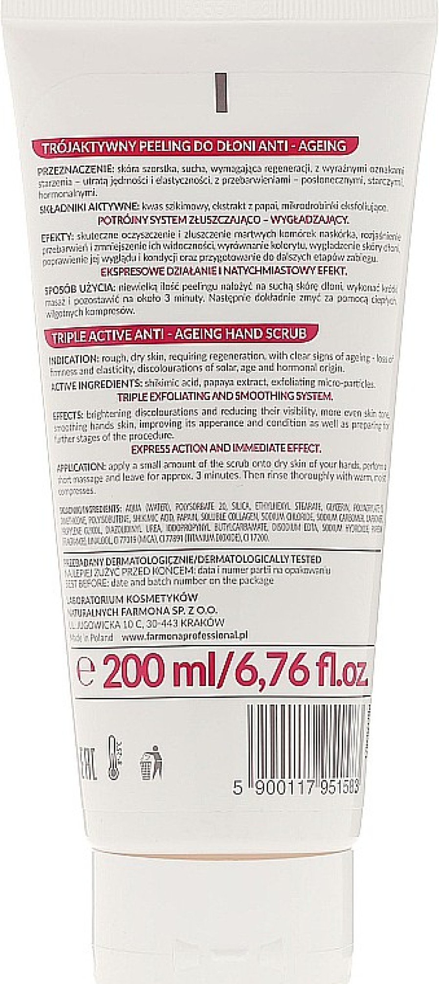 Bielenda Professional Exfoliante De Manos Antiedad Con Extracto De Papaya Y Cido De Escaramujo Mascarillas Y Exfoliantes