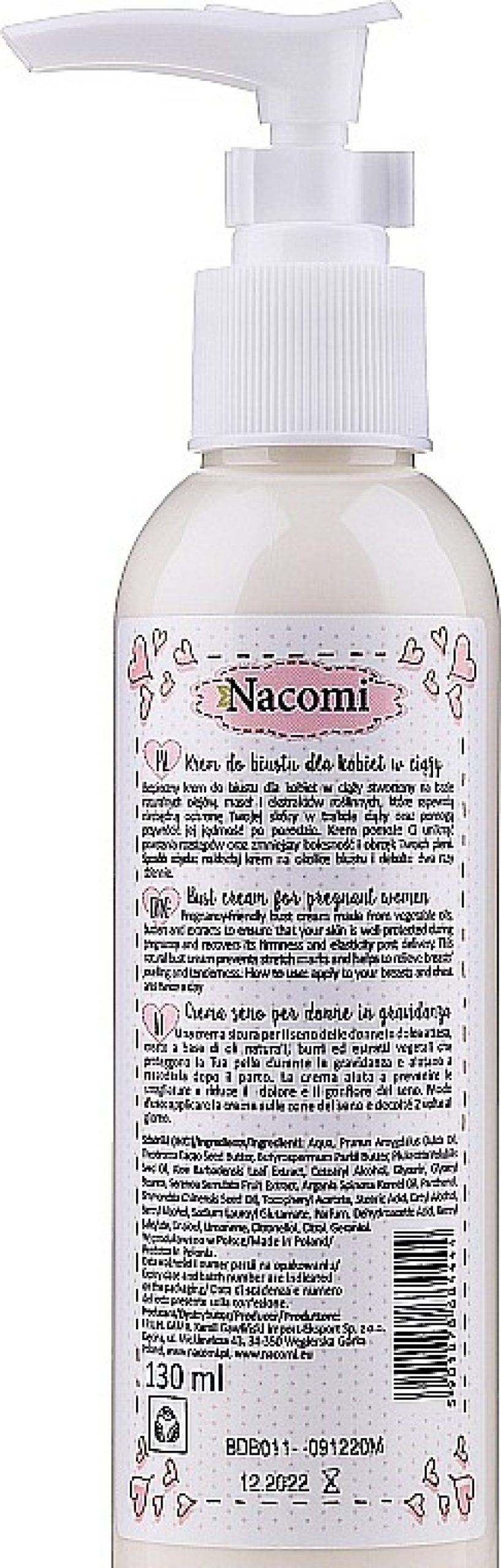 Nacomi Crema De Busto Antiestr As Con Aceite De Almendras, Arg N Y Jojoba Cuidado De Pecho