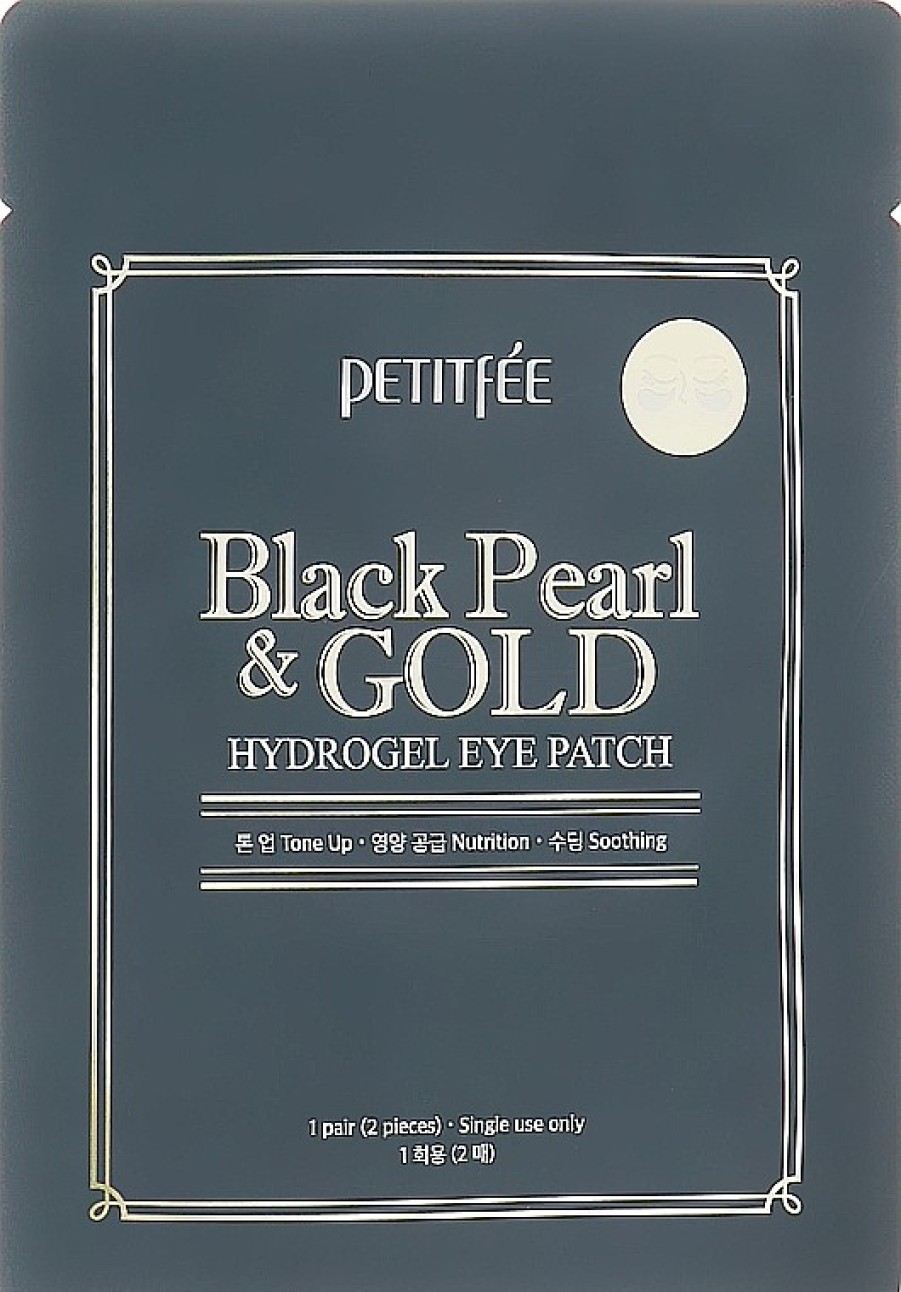 Petitfee & Koelf Parches Para Ojos De Hidrogel Con Perlas Negras Y Doradas Hidrataci N