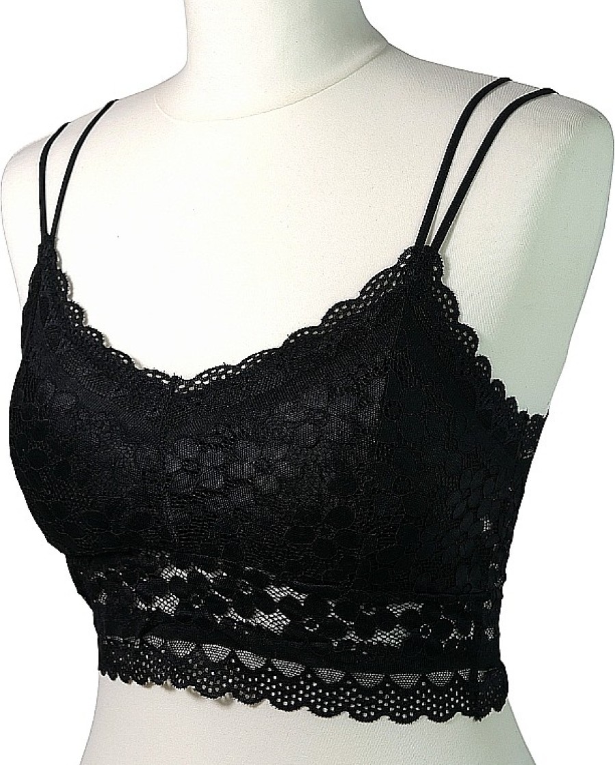 Lolita Accessories Top De Encaje Estampado, Negro Tops