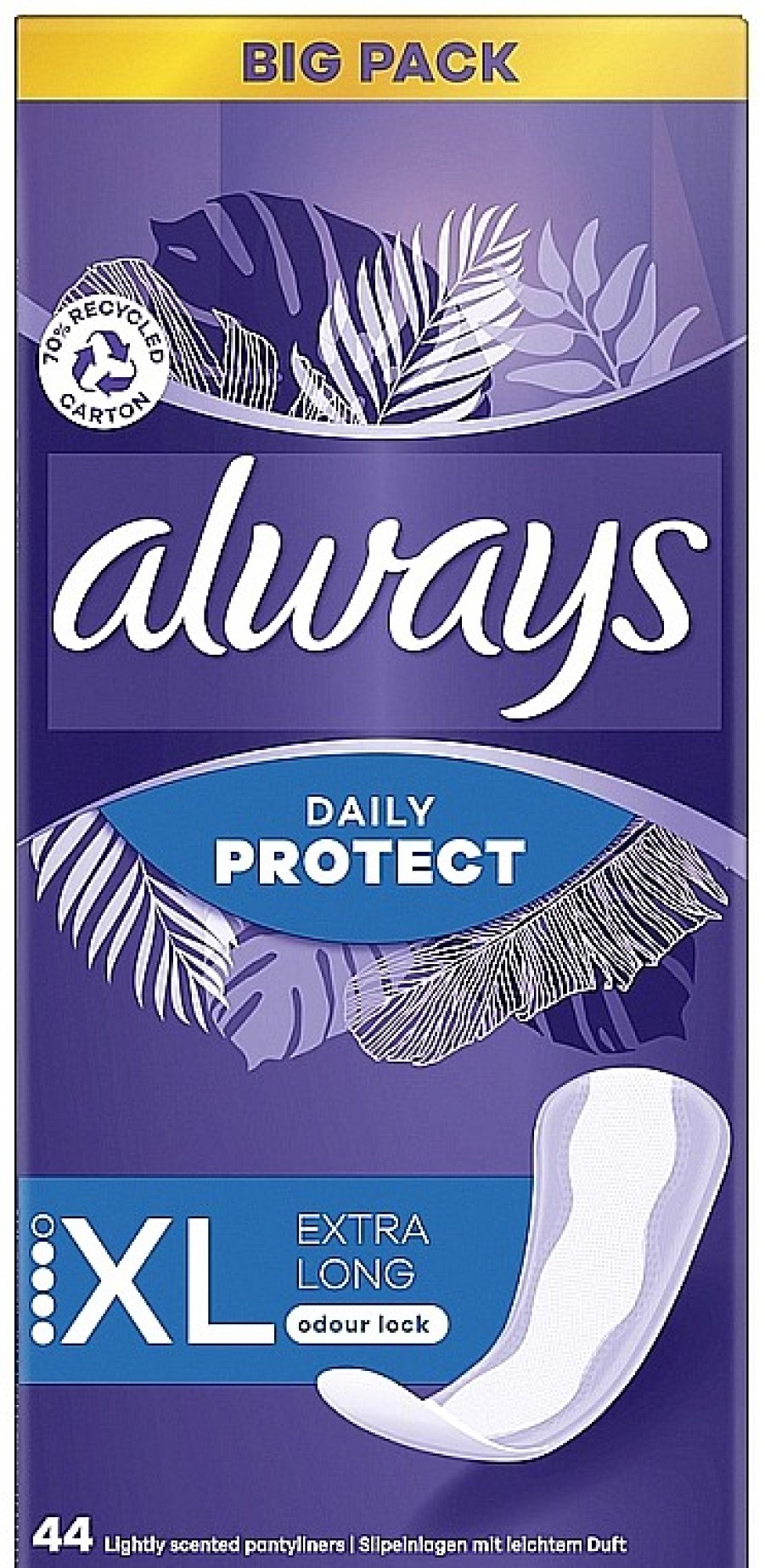 Always Salvaslips Extra Protecci N, 44 Uds. Compresas Y Salvaslips