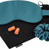 MAKEUP Makeup Gift Set Green Sleep Mask, Scrunchie, Ear Plugs Pinzas, Clips Y Coleteros