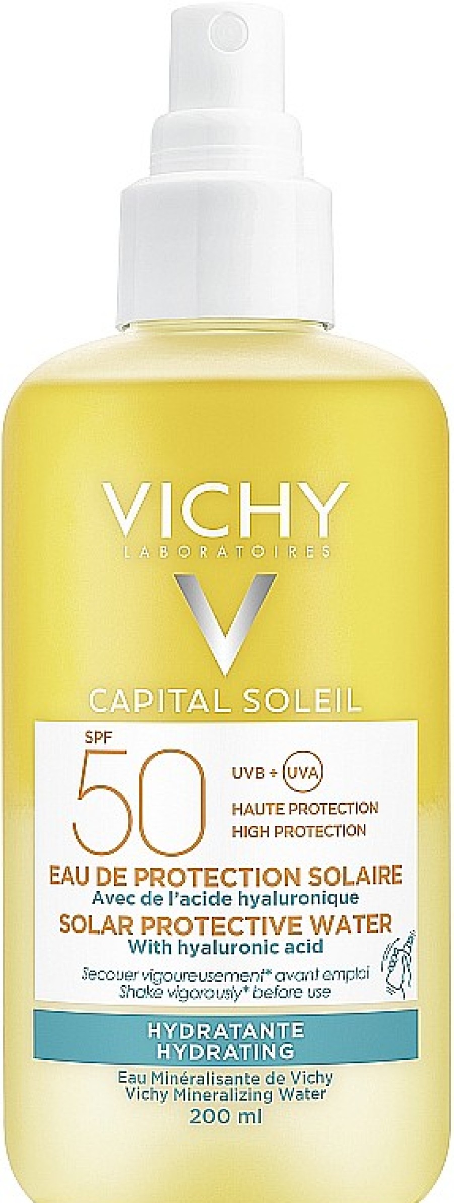 Vichy Agua De Protecci N Solar Con Cido Hialur Nico, Spf50 Hidrataci N