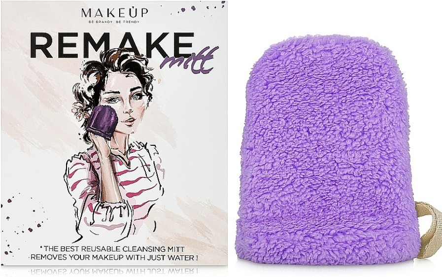 MAKEUP Guante Desmaquillante, Lila "Remake" Guantes