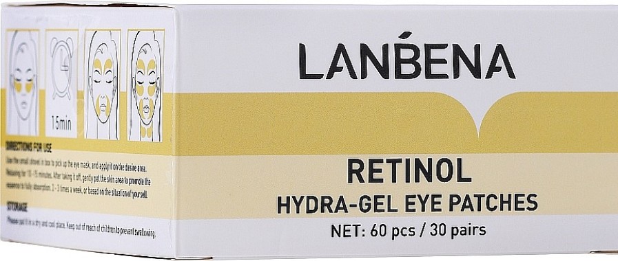 Lanbena Parches De Hidrogel Para Contorno De Ojos Con Retinol Y Col Geno Tonificaci N