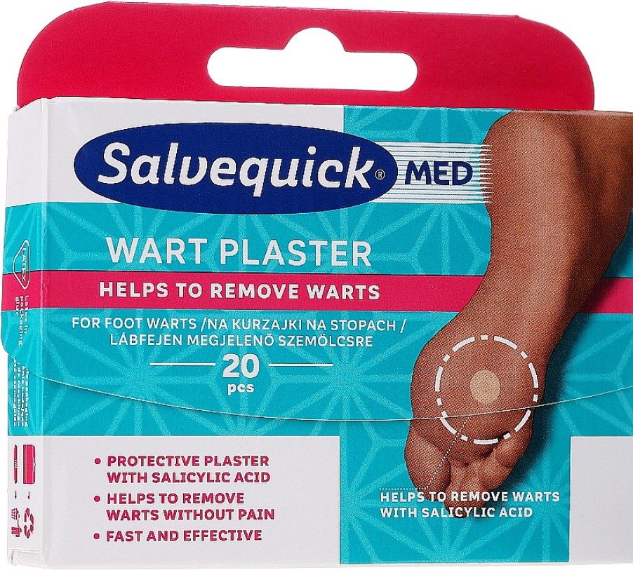 Salvequick Ap Sitos Adhesivos Antiverrugas De Pies Con Cido Salic Lico, 20 Uds. Ap Sitos