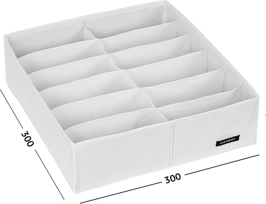 MAKEUP Organizador Con 12 Celdas, Blanco (30X30X10Cm) Organizadores Ropa Interior