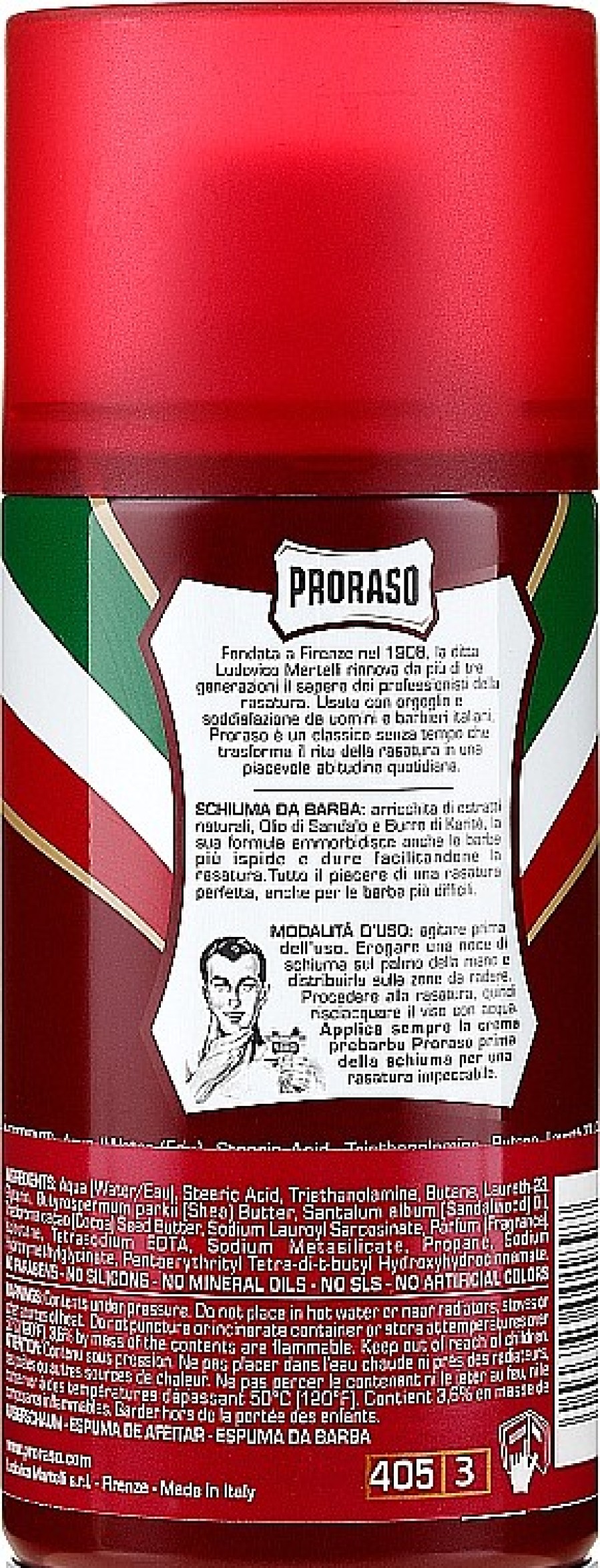 Proraso Espuma De Afeitar Con Manteca De Karit Y S Ndalo Espumas De Afeitar