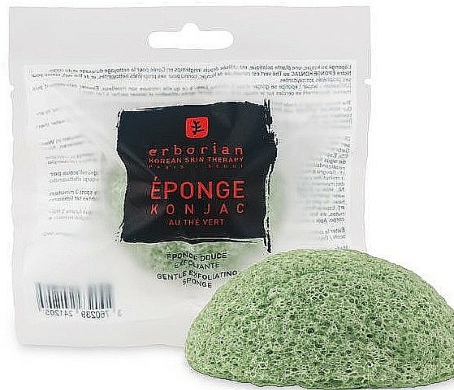 Erborian Esponja Konjac Exfoliante De T Verde Esponjas De Limpieza Facial