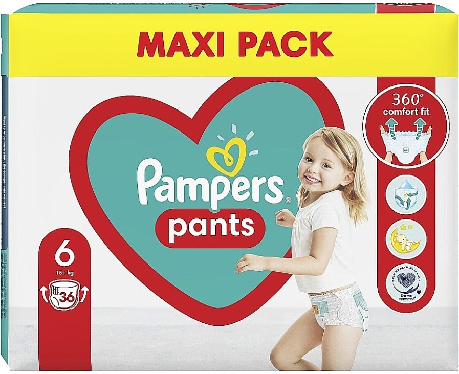 Pampers Pa Ales Braguita, Pants, Talla 6, 15 Kg, 36 Uds. Pa Ales