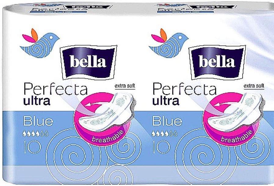 Bella Compresas Con Alas Extra Suaves Perfecta Blue Soft Ultra, 2X10 Uds. Compresas Y Salvaslips