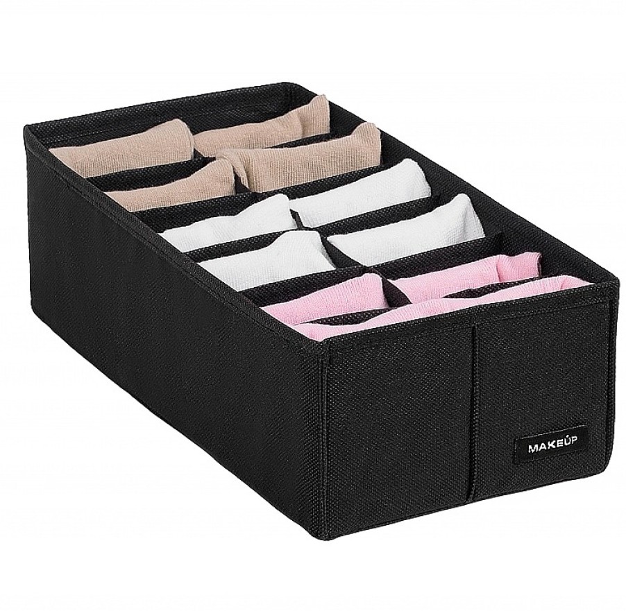 MAKEUP Organizador Con 12 Celdas, Negro (30X15X10Cm) Organizadores Ropa Interior